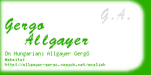gergo allgayer business card